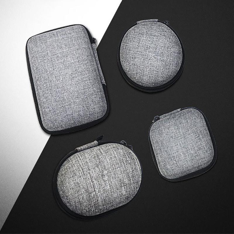 Mini Sacoche de Rangement Portable EVA Pochette Sac de Transport Fermeture Éclair Étui pour Écouteurs Airpod/Téléphone/Accessoires Câble de Charge