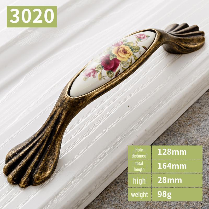 

Керамічна ручка для шафи Yijia в європейському пасторальному стилі - великий візерунок, один отвір