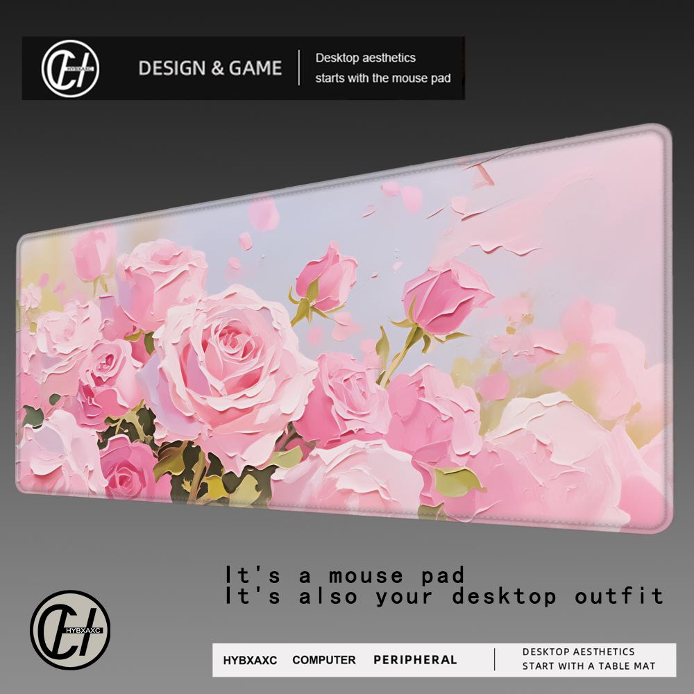HYBXAXC Simple Oil Painting Mouse Pad Large Rubber Antislip PC Desk Accessories Mousepad for Gamer Keyboard Mats Decor Mat