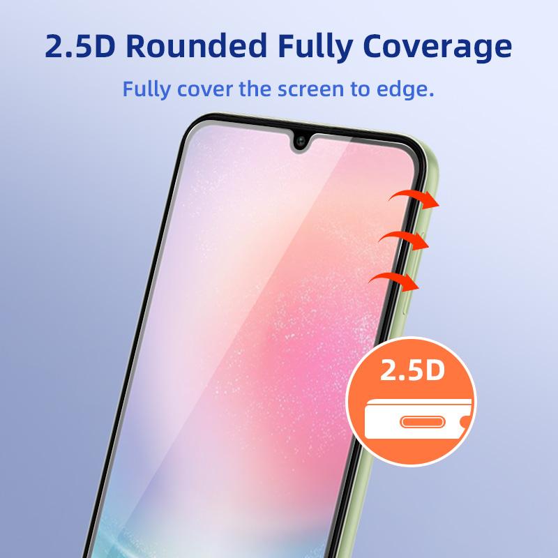 2.5D HD Clear Bubble Free Anti-Scratch Tempered Glass Screen Protector Saver for Samsung Galaxy A15/A25 4g/5g Universal