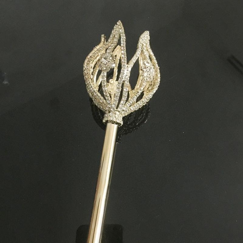 Rhinestones Flower Cosplay Wand Queen Scepter For Elegant Outfit Enhancement And Special Occasion Stage Performances