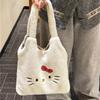 Nuova borsa a tracolla soffice con gattino dei cartoni animati, grande capacità, da donna, carina, in peluche, nuova borsa tote per pendolari, autunno e inverno