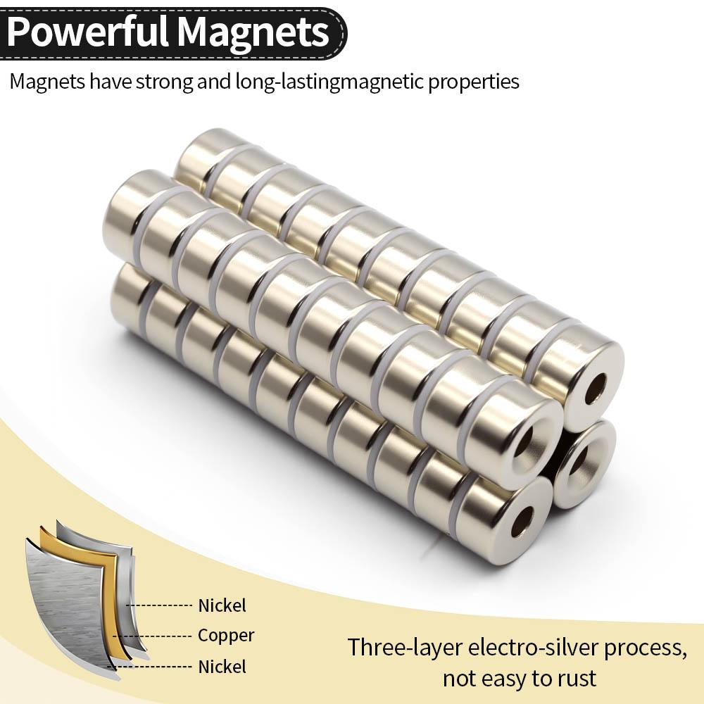 Super Strong Neodymium Magnet N35 NdfeB Permanent Magnetic imanes Round With Holes Powerful Magnets Refrigerator Magnet 20x10-6