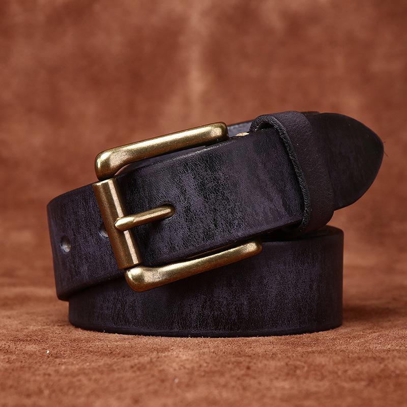 3.3Cm Wide Belt Men'S Retro Pure Cowhide Jeans Belt Men'S Fashion Leather Women'S Universal