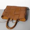 Genuine Leather Bag 2026 Autumn/Winter New Woven Tote Bag Cowhide  European and American Foreign Trade Bags Checker Handbag Leather