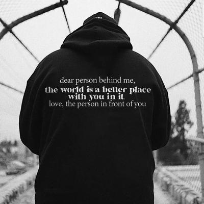 Autumn with You In It Letter Print Hoodie Coats Casual menTie Collar Long Sleeve Loose Pullover Sweatshirts Oversized