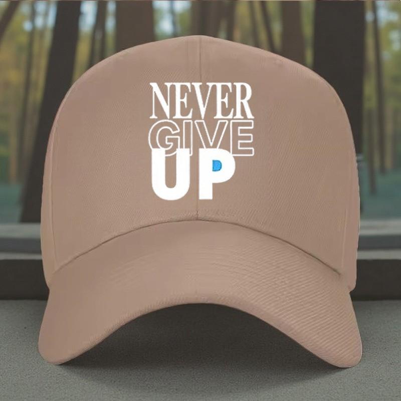 Gib Niemals Auf Motivation Grafik Baseballkappe Polyester Outdoor Lässig Verstellbare Mütze für Unisex Erwachsene