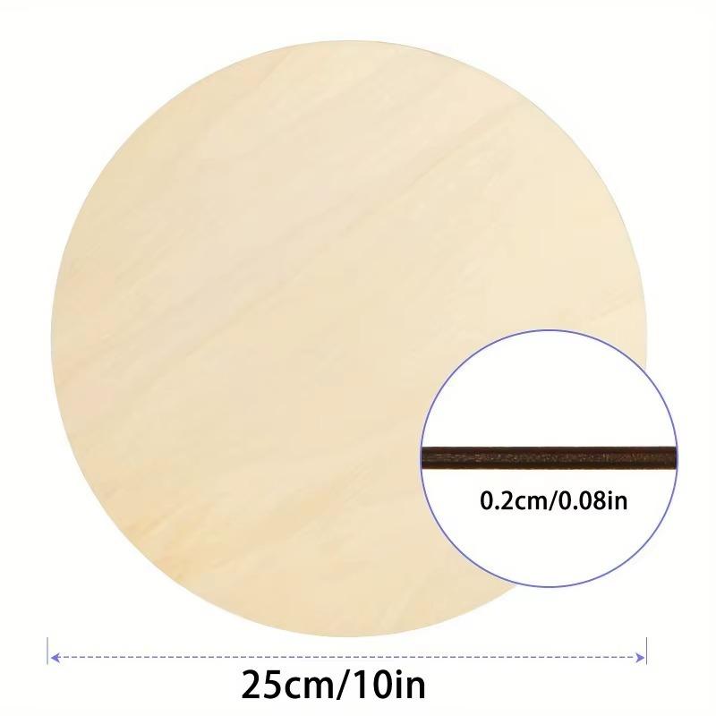 24/30pcs 10x10 Inch Round Wooden Pieces DIY Wood Board Handicraft Decor Laser-Cut Wooden Round Plates Door Sign Label Home Decor