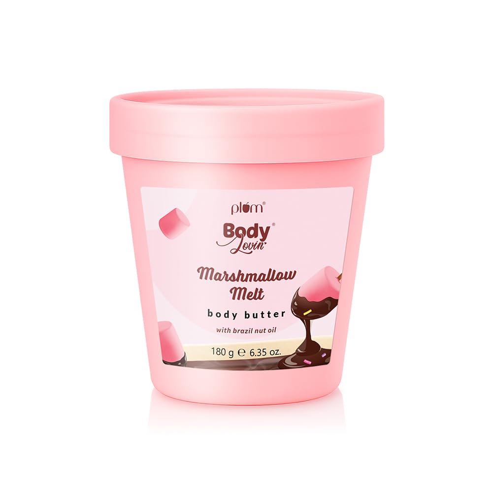 

Plum BodyLovin Marshmallow Melt Body Butter Non Greasy Deep Moisture Lightweight For Dry Skin Cozy Cocoa 180 g