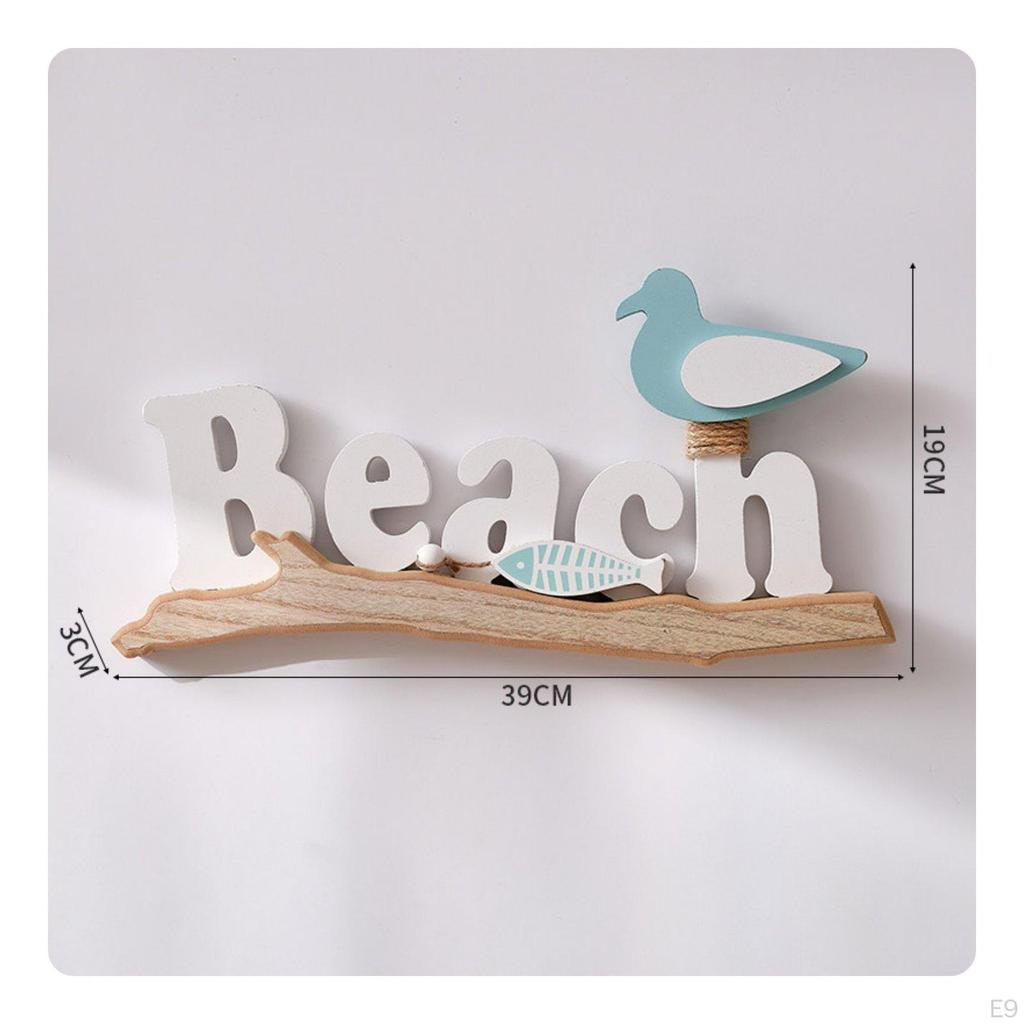 Nautical Welcome Sign Mediterranean Door Hanger Coastal Wall Decor for Restaurant, Cafe, Washroom