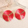 New dripping oil round stud earrings fashionable versatile niche light luxury high-end earrings temperament ear jewelry