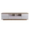 MODERNLUXE Wooden TV Unit 180cm - 5 Doors 8 Compartments - Contemporary Style - Natural & White