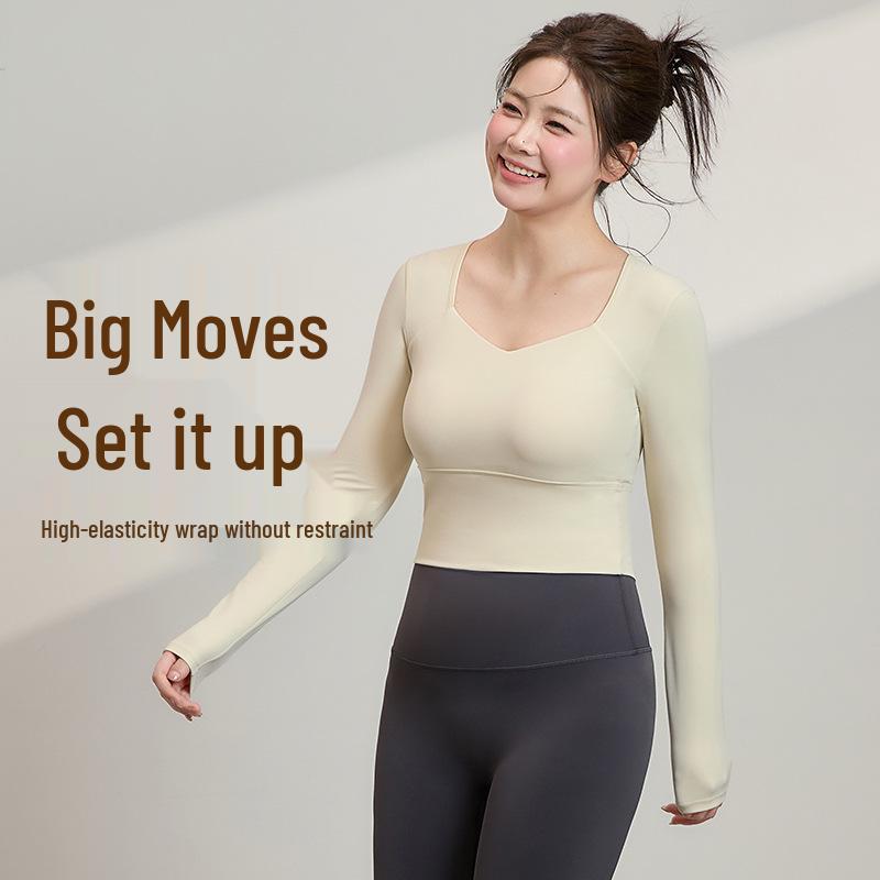 Women's Plus Size Long-Sleeve Yoga and Fitness Top