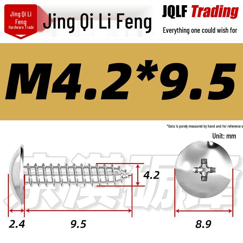 Flat Head Phillips Stainless Steel Self-Tapping Screw M3-M5 for Furniture and Wood.