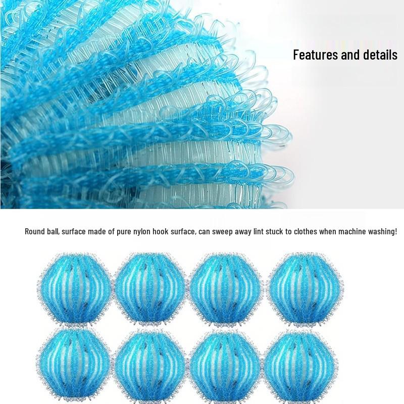 Nylon Laundry Hair Removal Balls - Anti-Tangle Washing Machine Lint Remover for Cleaning Large & Small Clothes
