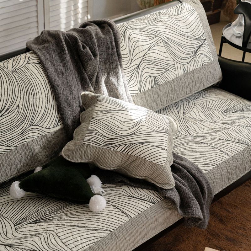 

New Arrival Pure Cotton All Year Round Universal Sofa Cushion Cushion Modern Simple Non-Slip Leather Sofa Fabric Sofa Towel Scandinavian Gray 50*50cm pillow case without core