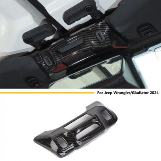 Carbon fiber Over Rearview Mirror Upper Plate Cover Trim for Wrangler JL JT 2024