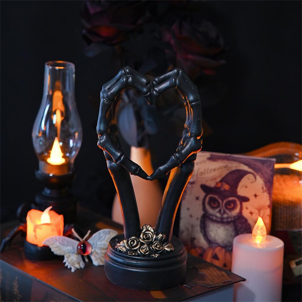 Halloween Heart Hand Decoration Party Festival Atmosphere Decoration Resin Skeleton Hand Ornaments