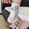 1Pair Cartoon Cute Cat Dog Balls Cotton Socks Kawaii Cat Dog Tinkerbell Egg Print Middle Tube Sock Female Lolita Knitting Socks