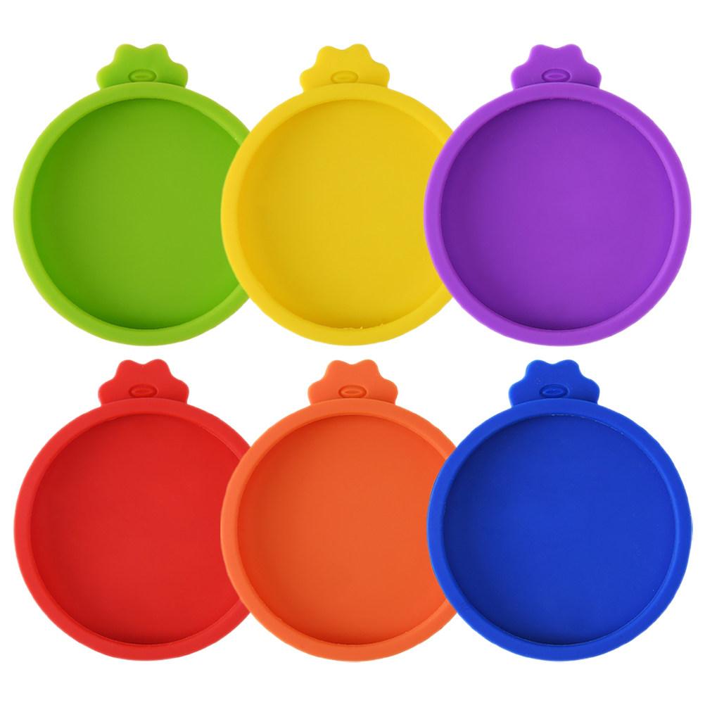 6Pcs Silicone Food Can Covers Cat Jar Lids Reusable Wide Mouth Mason Jar Caps Fresh Keeping Seal Cat Food Can Covers