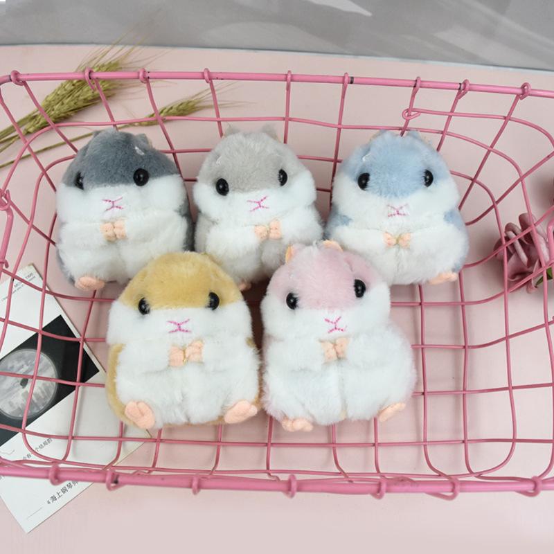 Cute Cartoon Hamster Plush Keychain Doll - Stuffed Animal Schoolbag Pendant Gift