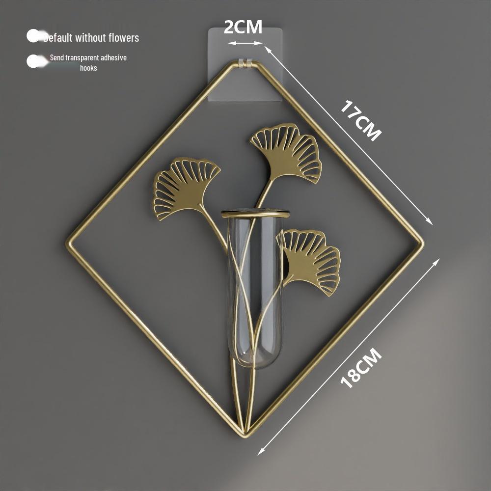 Nordic Light Luxury Wall-Mounted Hydroponic Vase – Modern Punch-Free Living Room Decor