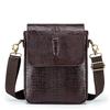 Men's Crocodile Print Single-shoulder Bag, Retro Genuine Leather Men's Crossbody Bag