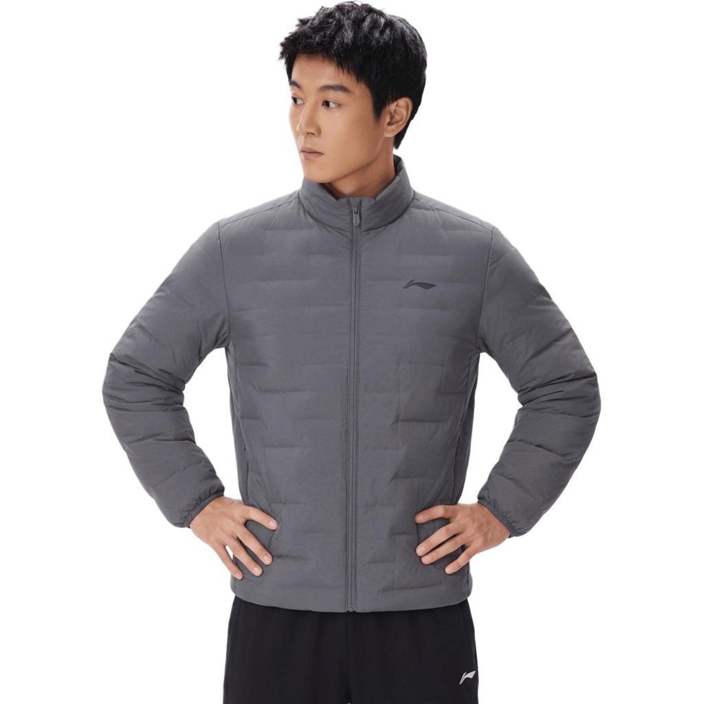 Men's Li-Ning Down Jackets Men's Meteorite Gray Stand Collar Thickened