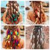 Quasten Boho Stil Kopfschmuck Verstellbar Regenbogen Indisches Stirnband Retro Feder Stirnband Maskerade