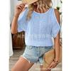 JPNTKY Women's Fashion Casual O-Neck Short Sleeve Blouses & Shirts
