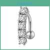 Trendy Stainless Steel Navel Piercing With Cz Stone Fashionable Body Jewelry