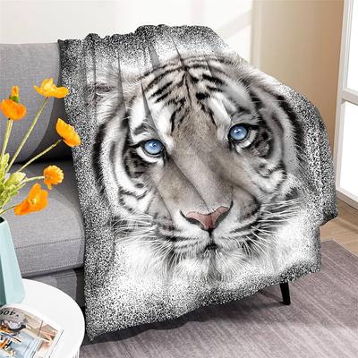 Tiger Blanket Wild Animal Flannel Throw Blanket Soft Comfy Lightweight Cozy Plush Fuzzy Warm Blanket for Home Couch Bed Sofa