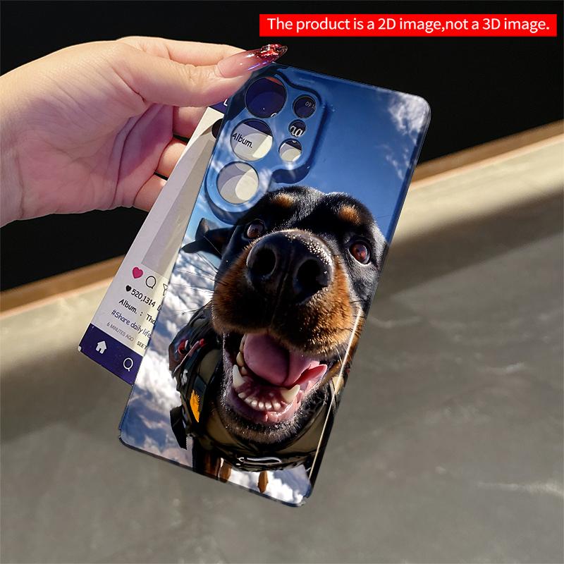 2DFlat Samsung phone case Skydiving Rottweiler Adventure Applicable to Galaxy S22 S23 S24 S25ULTRA S26 A12 A13 A14 A15 A16