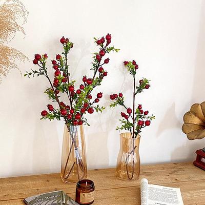 High-End Realistic Pomegranate and Berry Artificial Flower Branch for Decor