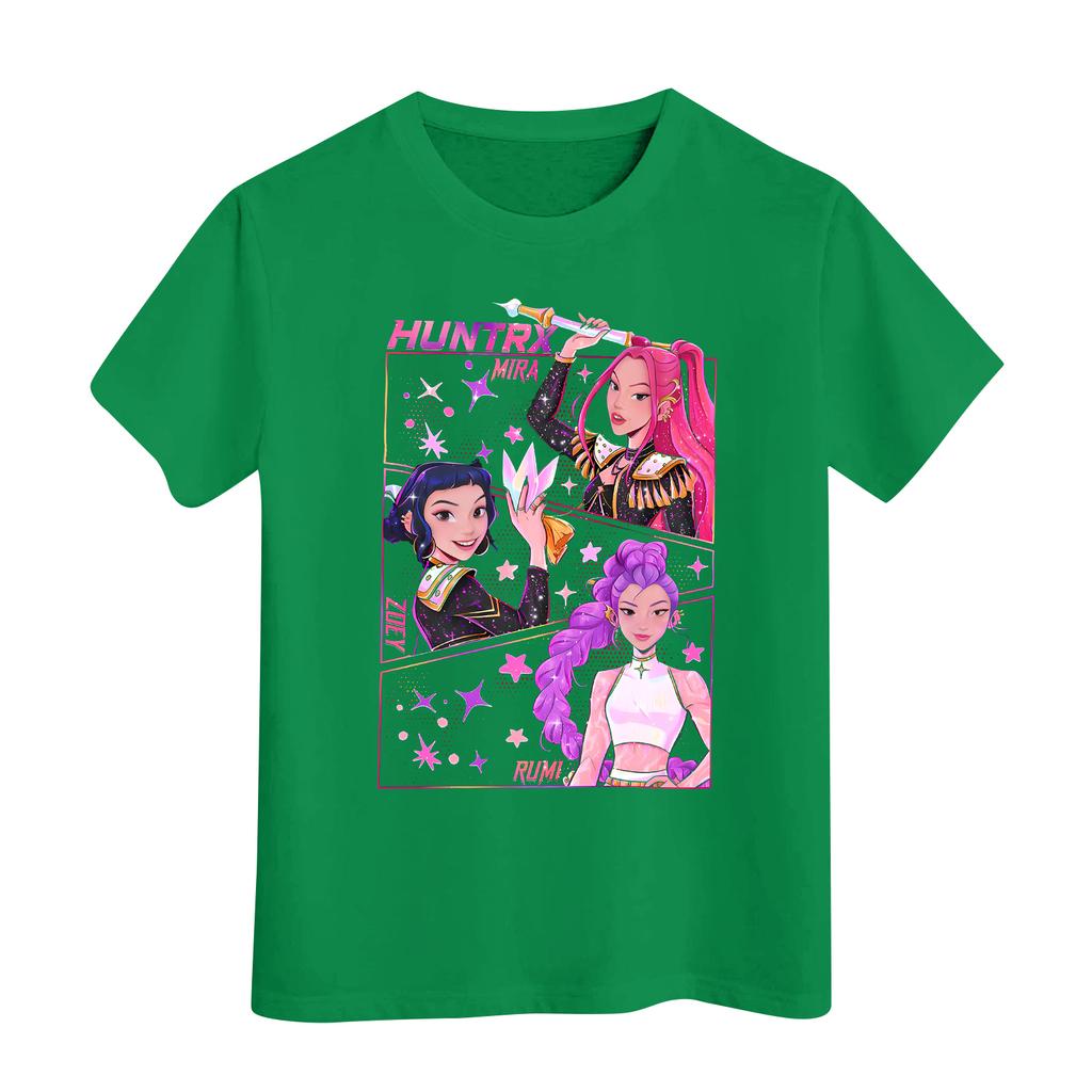 Boys Girls Round Neck Casual Printed Short-sleeved T-shirt Top