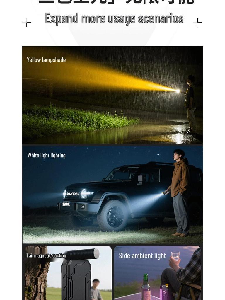 Ultra-thin Tactical Flashlight: Multifunctional, High-Intensity, Magnetic with Back Clip, Colorful High-Endurance Work Light.