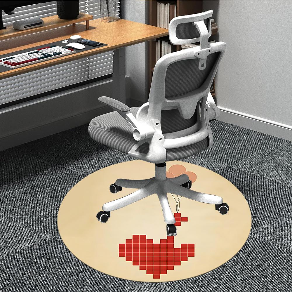 

1pc Heart Balloons Office Round Area Rug, Indoor Mat Suitable ForOffice, Under Office Chairs Bedroom Living Room Home Decor, Room Decot147 80cm by 80cm