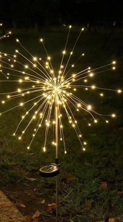 Solar Fireworks Lights Outdoor Waterproof Courtyard Garden Lawn Lights Dandelion Copper Wire Landscape Decorative Nice 90 lamp beads
