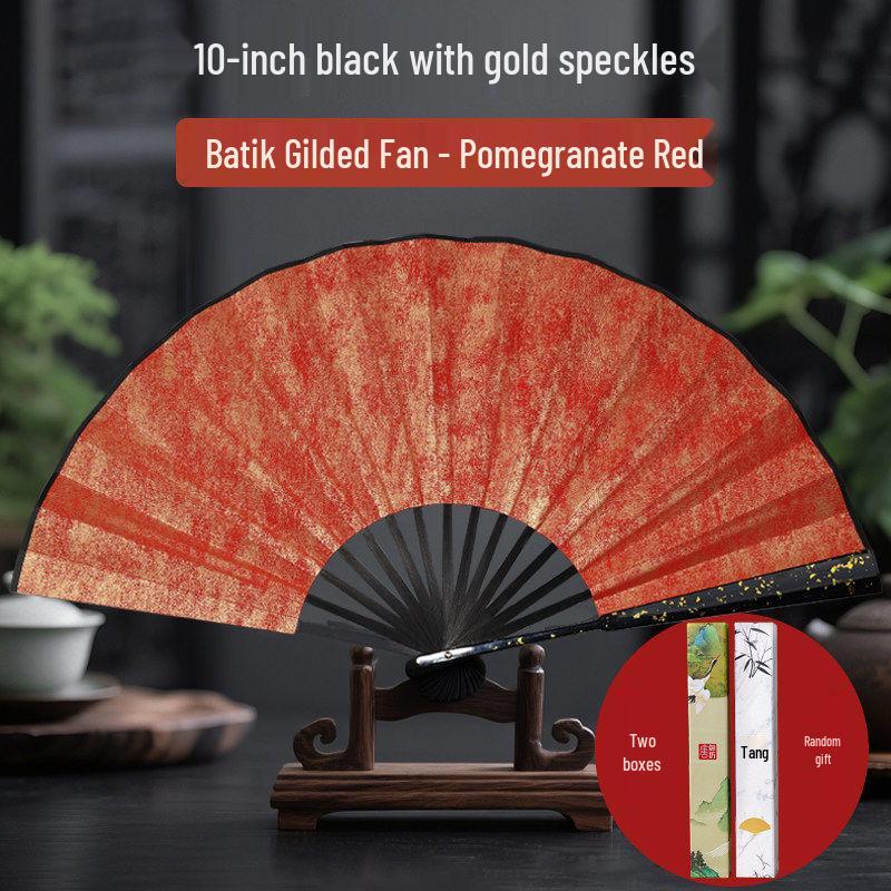 Men's Chinese Style Calligraphy Folding Fan - Ancient Design, Handwritten Paper Dancing Fan