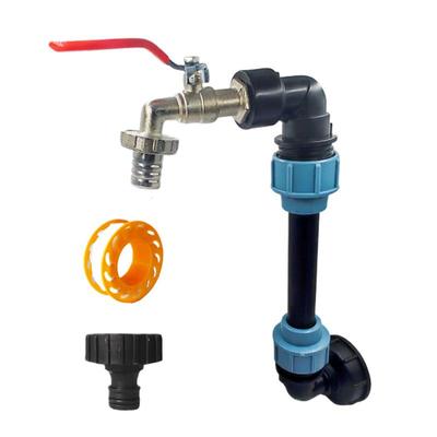 3/4 Inch Gooseneck IBC Tank Adaptor With Outlet Valve 3/4" Gooseneck Coarse Thread 2 Way Brass Tap IBC Tank Fitting