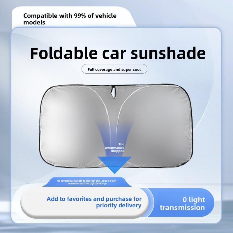 Foldable Car Windscreen Sunshade Heat-Insulating Thickened Sun Protection Curtain