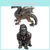Ornamento de Resina de Gorila Steampunk e Dragão Voador para Decoração de Casa