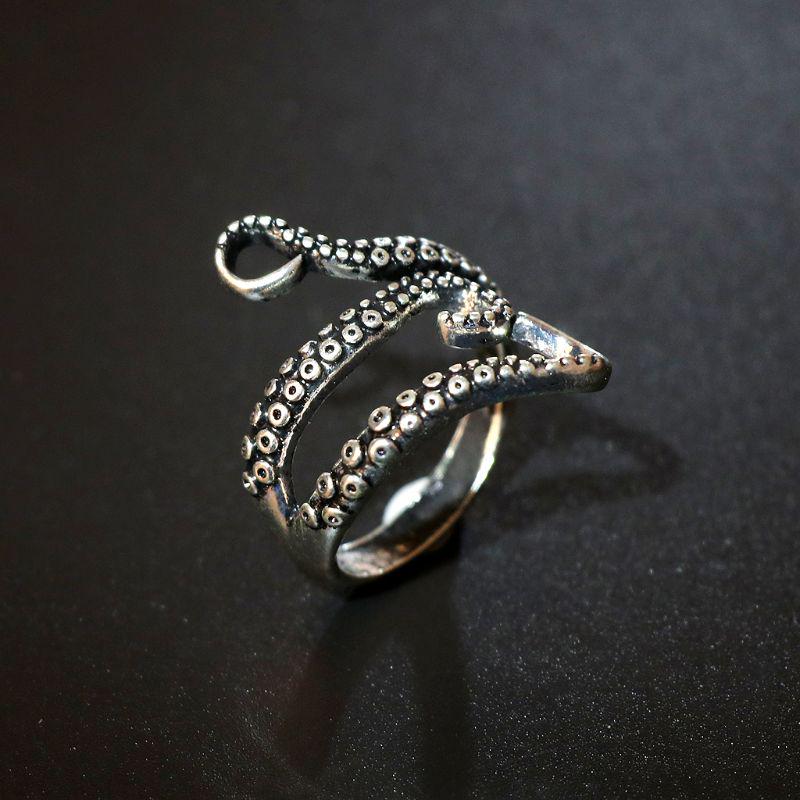 Titanium Steel Gothic Deep Sea Squid Octopus Ring Fashion Jewelry Adjustable Titanium Steel Gothic Deep Sea Squid Octopus Ring Fashion Jewelry Adjustable