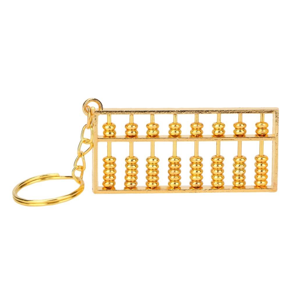 2pcs Alloy Abacus Keychain 8 Rolls Abacus Pendant Mini Abacus Keychain For Handbag Decoration