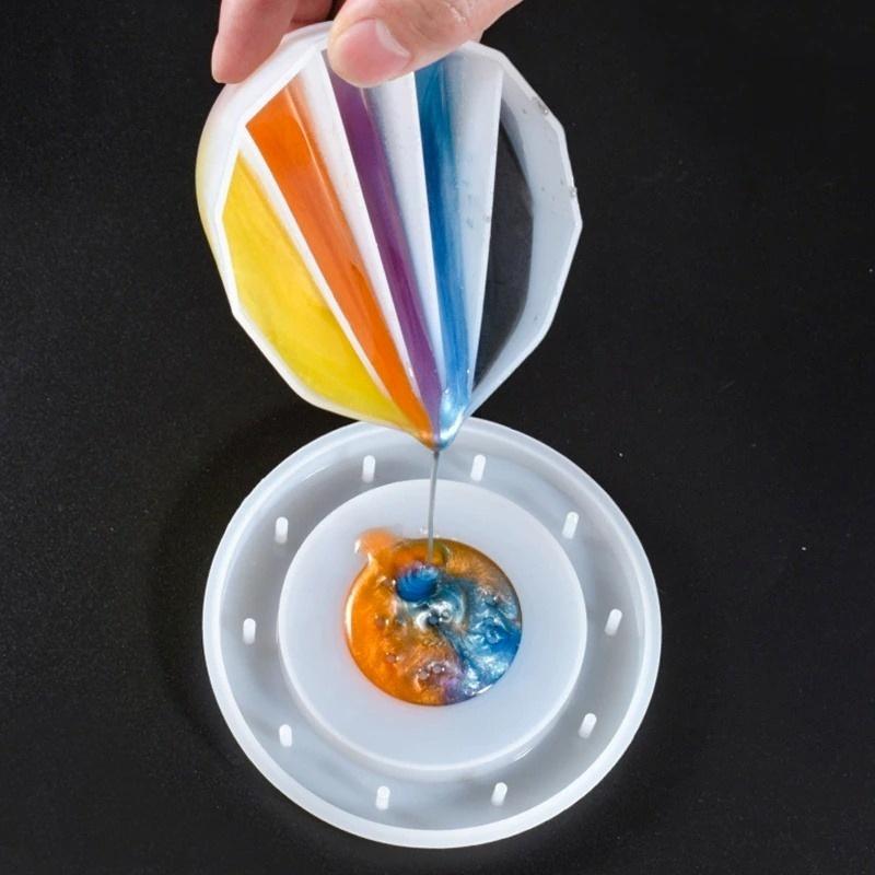 1 Stück Epoxid Silikon Farbmischbecher Tönungs Dosierbecher DIY Handwerk Gießwerkzeug Silikon Farbbecher Silikon Abteilungsbecher