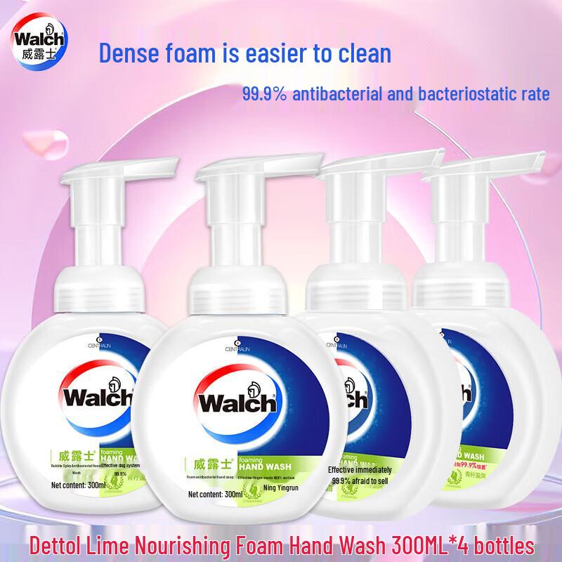 

Walch Foam Antibacterial Hand Soap, Lime Scent, 4 x 300ml