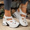 2026 New Women's Fashion Hollow Out Roman Sandals Platform Wedge Shoes for Ladies Big Size Casual Thick Bottom Height Increasing
