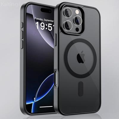 Husă Magnetică de Lux Transparentă pentru IPhone 16 15 14 13 12 11 Pro Max Plus pentru Încărcare Wireless Magsafe Husă Spate Huse Transparente
