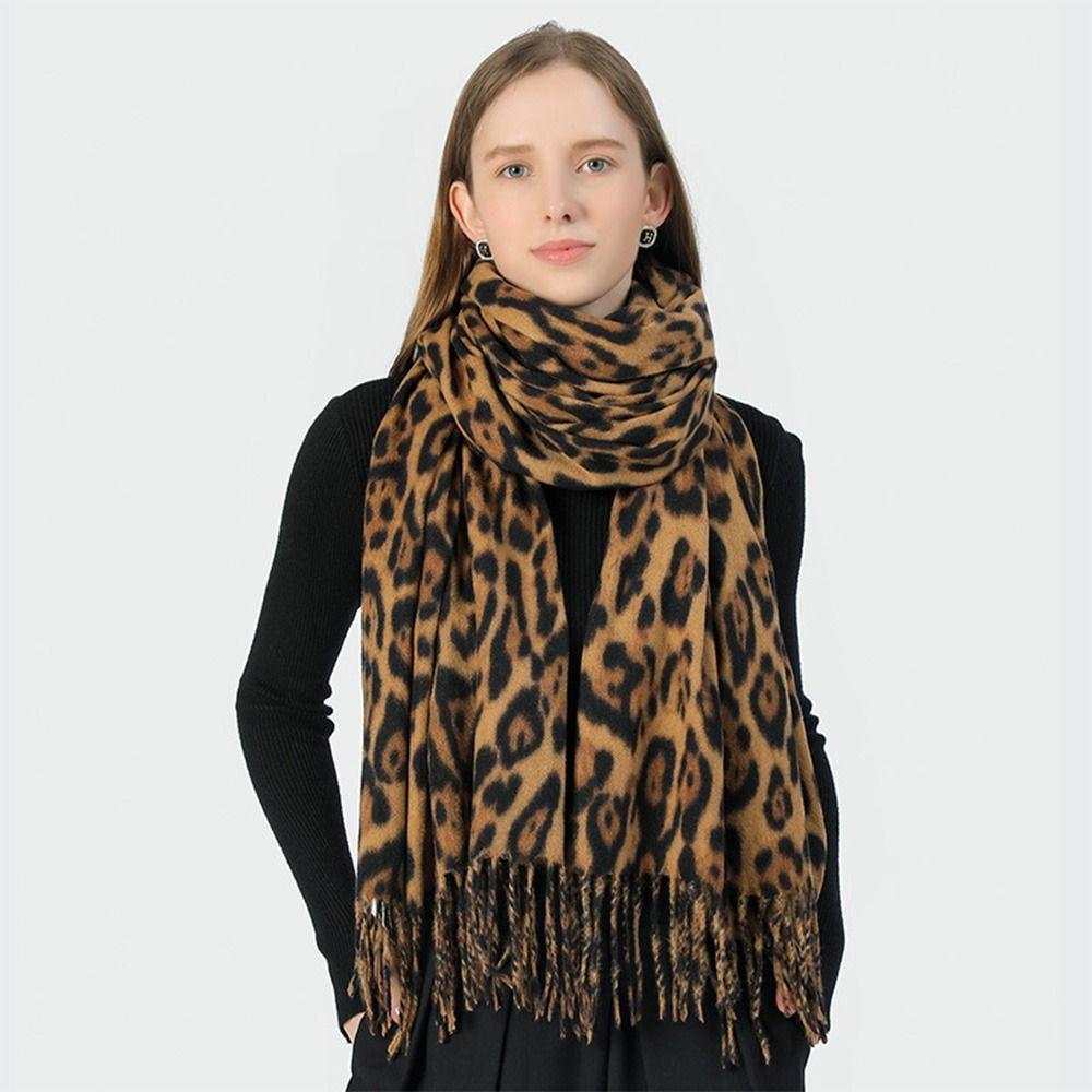 

Comfortable Leopard Print Scarf Chunky Long Blanket Scarf New Women s Winter Scarves 1