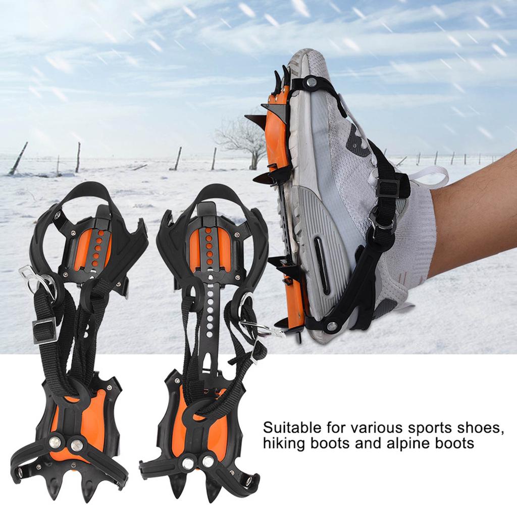 Portable Outdoor Sports 10 Toothed Snow Crampons Slip Resistant Ice Gripper